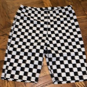 Checkered biker shorts